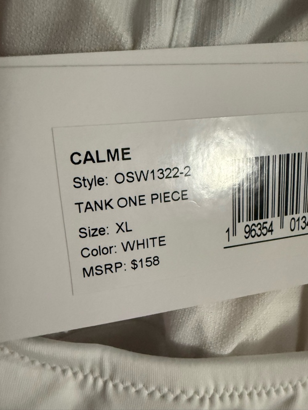 🆕 Johnny Was Calme Tank One Piece Swimsuit In White Size XL - Picture 4 of 4